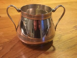 Large Solid Sterling Silver Sugar Bowl Walker And Hall Sheffield 1922 - 241.  3g