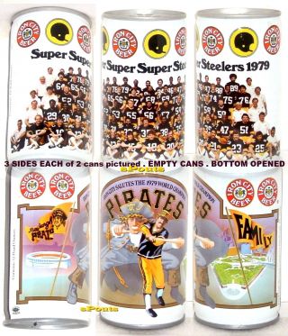 Pittsburgh Pirate - Steelers Family 1979 Beer Cans Iron City Baseball Nfl Football