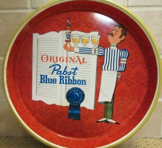 Vintage Pabst Blue Ribbon Beer Metal Tray Nr