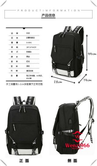 Otaku Shoulders Bag Casual Anime Violet Evergarden Black Backpack Schoolbag V18 5