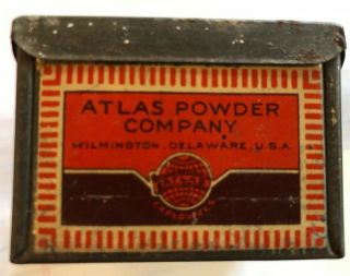 Antique Vintage ATLAS Powder Co.  100 Ct.  No.  6 Blasting Caps Tin Rectangle 4
