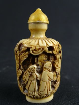Antique Chinese Hand Carved Organic Snuff Bottle China Early 20thcentury