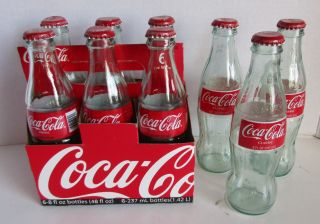 Coca Cola 6 Pack Bottles W Carrier Plus 3 Others With Caps Empty 2007