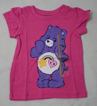 Care Bears Best Friend Purple Bear Pink Toddler Girl Baby T - Shirt Size 12m