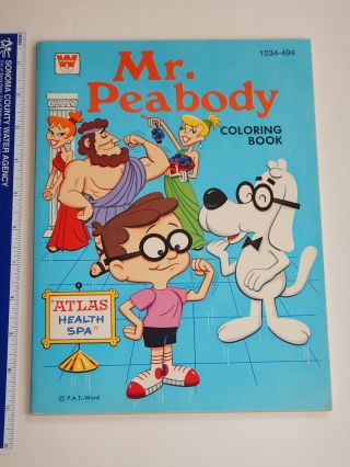 1977 Jay Ward Mr.  Peabody Whitman Coloring Book