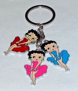 Betty Boop Keychain Keyring Marilyn Pose Red Blue Hot Pink Handcrafted