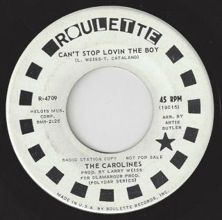 Rare Northern Soul Promo 45 Vg,  The Carolines - Can 