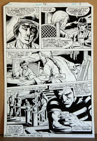 Master Of Kung Fu 76 Pg 3 Mike Zeck Pencils Gene Day Inks Signed By Both Artist