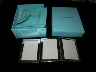 Vintage Tiffany & Co Sterling Silver Tri - Fold Picture Frame