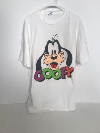 White Disney Goofy T Shirt One Size Fits All All Over Print