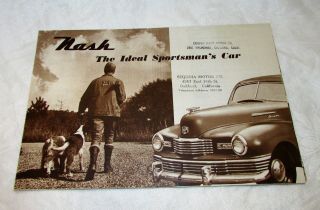 1947 Nash Motors Ambassador Brochure Sportsman Car Us Hunting Fishing Season