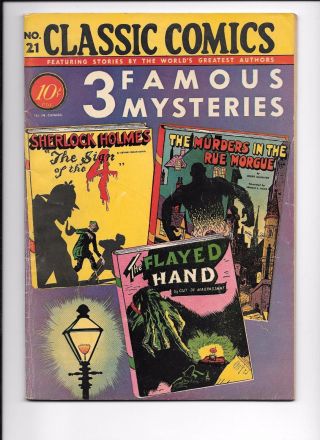 Classic Comics 21 3 Famous Mysteries July 1944 Hrn 21 Edition Holmes
