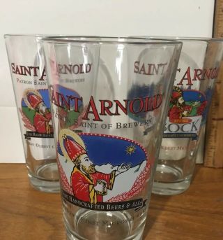 Set Of 3 Saint Arnold Brewing Company Glasses