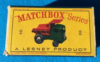 Vintage Matchbox Series,  2 Muir - Hill Dumper Box Only.