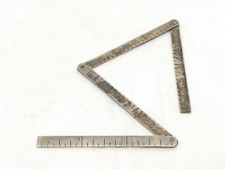 Scarce Antique GORHAM Sterling Silver Folding Ruler; Workbox,  Office,  Sewing 2