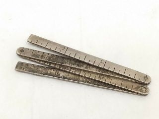 Scarce Antique GORHAM Sterling Silver Folding Ruler; Workbox,  Office,  Sewing 4