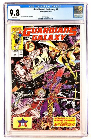 1990 Marvel Comics Guardians Of The Galaxy 1 Cgc 9.  8 White Pages Jim Valentino