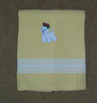 Westie West Highland Yellow/white Kitchen Towel