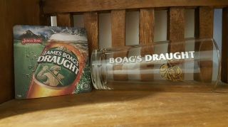 James Boag Beer Glass & Coaster Hotel Grade (ex Pub Stock) Quality Glassware