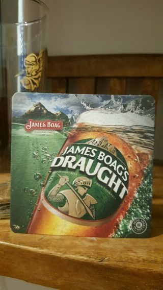 James Boag Beer Glass & Coaster Hotel Grade (ex pub stock) Quality Glassware 3
