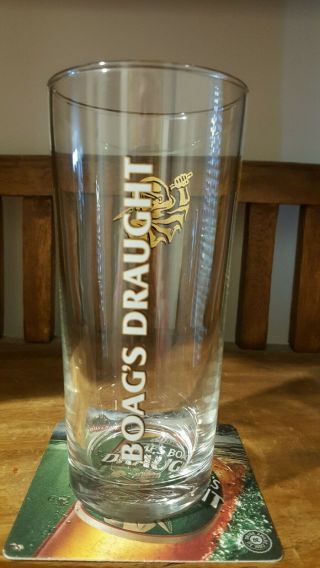James Boag Beer Glass & Coaster Hotel Grade (ex pub stock) Quality Glassware 5