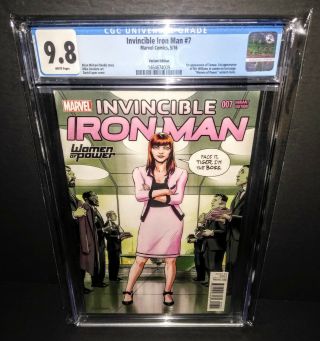 Invincible Iron Man 7 Variant Lopez Cover 1st Riri Williams (ironheart) Cgc 9.  8