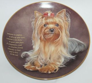 Danbury Plate Someone To Comfort Dog Cherished Yorkies