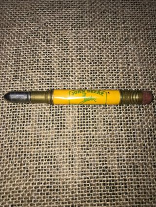 Vintage John Deere Bullet Pencil 4 Legged Deer R.  P.  Flynn Implement Morrice,  Mi