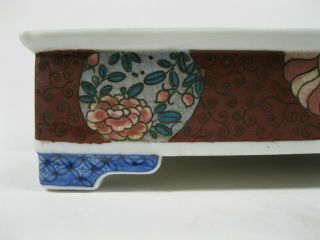 Chinese Antique Jardiniere Bulb Planter Pot Bonsai porcelain rectangular signed 2