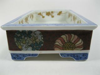 Chinese Antique Jardiniere Bulb Planter Pot Bonsai porcelain rectangular signed 5