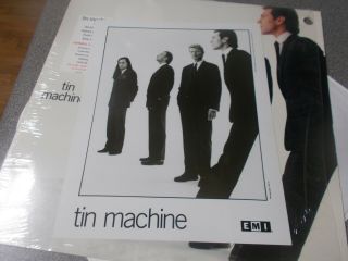 Tin Machine Self titled LP in shrink with hype sticker and promo picture EMI 3