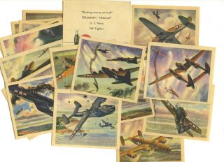 Early Set Of 20 Coca Cola World War 2 Fighting Airplane Action Cards B25 B17 P38