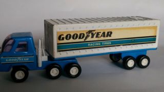 Vintage Buddy L Goodyear Tractor Trailer With Blue Cab 11 " 1970