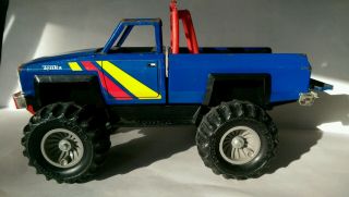 Vintage Tonka Chevrolet Blue Monster Truck 1983 Red Spoiler Bar Stripes