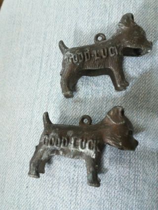 2 Adorable Vintage Metal Ideal Dog Food Good Luck Charm Premium Bulldog Pit Bull 3