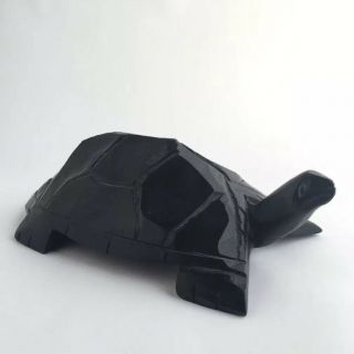 Vintage 7 " Hand Carved Ebony Wooden Turtle Tortoise Africa (a)
