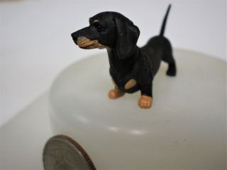 Dachshund Black & Tan Weiner Dog 2 " Figure Figurine Hood Hounds