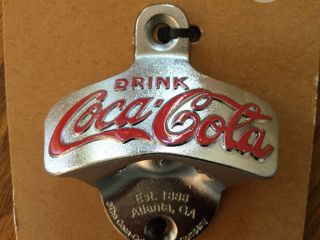 Coca - Cola Wall Mount Bottle Opener,  Drink Coca Cola,  With Screws.