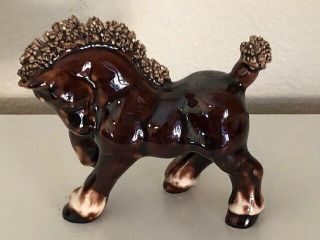 Vintage Porcelain Horse Pony Figurine With Spaghetti Mane & Tail