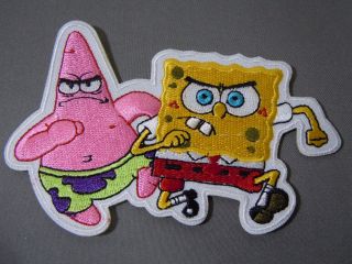 Spongebob Squarepants & Patrick On A Tear Embroidered Iron On Patch 4 "