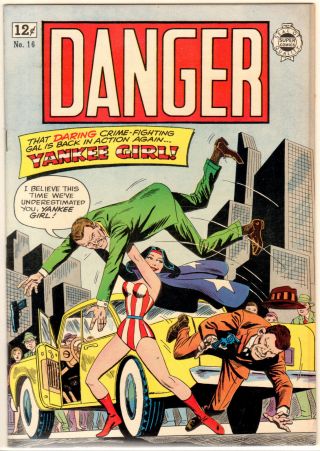 Danger 16 Nm 9.  4 2nd Yankee Girl Not A Reprint 1964 Iw Comic