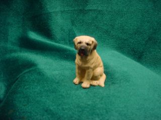 Mastiff Puppy Dog Resin Figurine Hand Painted Miniature Small Mini Collectible