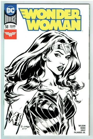 Wonder Woman 58 Sketch Cover Art Drawing By Josh George Blank Cover
