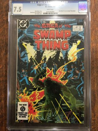 Saga Of The Swamp Thing: 20 Cgc 7.  5 Huge Alan Moore 1st Issue -