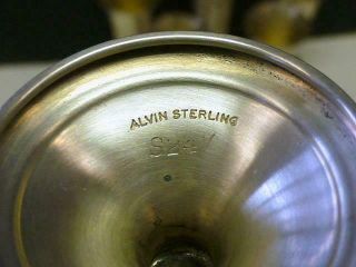 6 Modernist ALvin Sterling Silver Cordial Wine Cup Goblet Art Deco SET S247 4