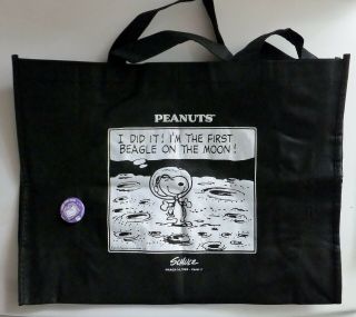 Peanuts Sdcc 2019 Exclusive Tote Bag & Daily Pin Lucy Snoopy Charlie Brown Moon