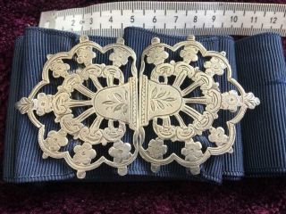 Solid Silver Antique Nurses Belt Buckle And Belt - Fully Hallmarked 1898