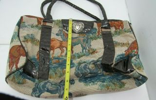 Horse Equestrian Tapestry Tote Shopping Beach Bag with Wallet Purse Handbag 3