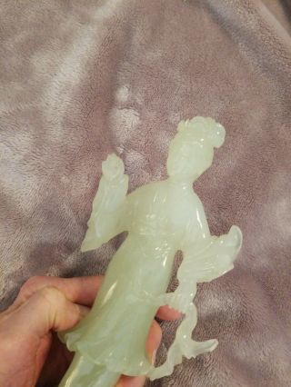 CHINESE JADE FIGURE OF A STANDING GODLESS SEE PHOTOS 2
