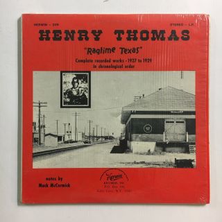 Henry Thomas 2 Lp Set Ragtime Texas Blues 1927 1929 Herwin Lp In Shrink